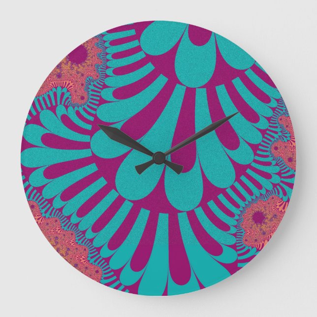 Teal and Orange Loop Large Clock (Front)