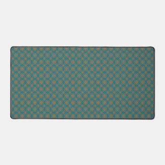 Teal And Orange Pattern Artistic Design Desk Mat