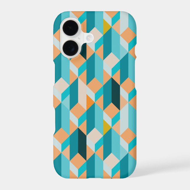 Teal And Orange Shapes Pattern (Back)