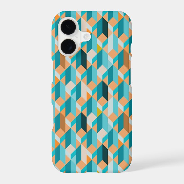 Teal And Orange Shapes Pattern (Back)