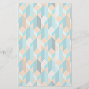 Teal And Orange Shapes Pattern Stationery