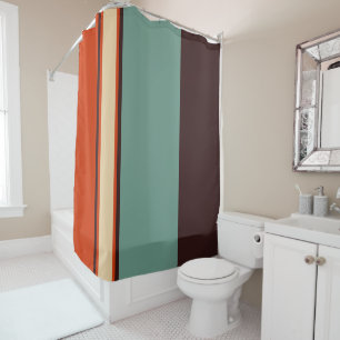 Teal and Orange Shower Curtain