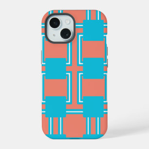 Teal and Orange Square iPhone 15 Case