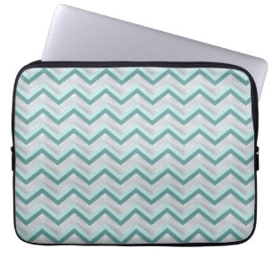Teal and Pearls ZigZag Laptop Sleeve