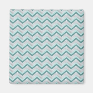 Teal and Pearls ZigZag Magnet