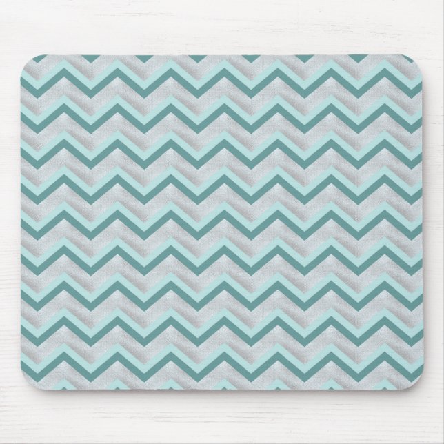 Teal and Pearls ZigZag Mouse Mat (Front)