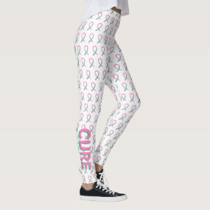 Teal and Pink Awareness Ribbon Angel Leggings