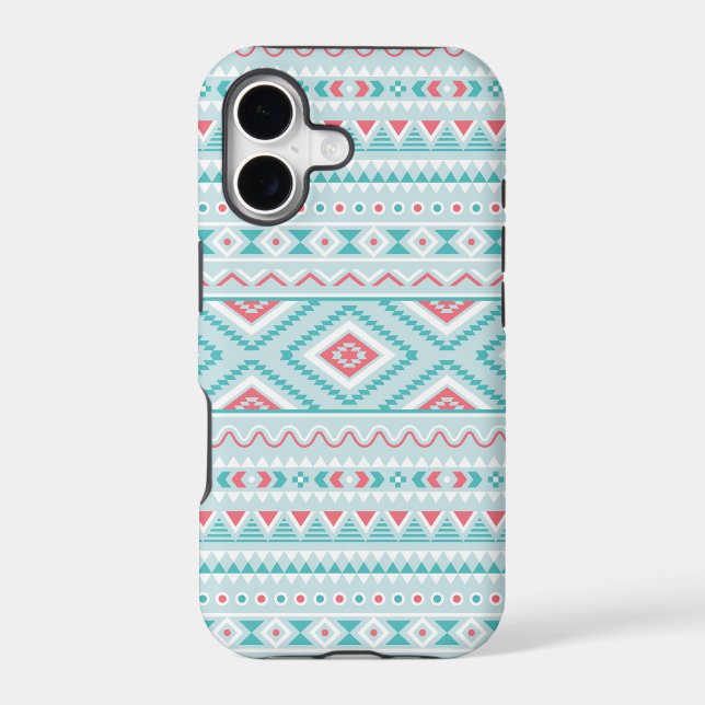 Teal and Pink Aztec Tribal Pattern (Back)