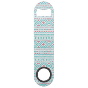 Teal and Pink Aztec Tribal Pattern