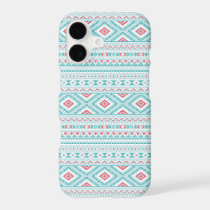 Teal and Pink Aztec Tribal Pattern