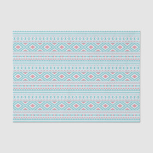 Teal and Pink Aztec Tribal Pattern Tissue Paper