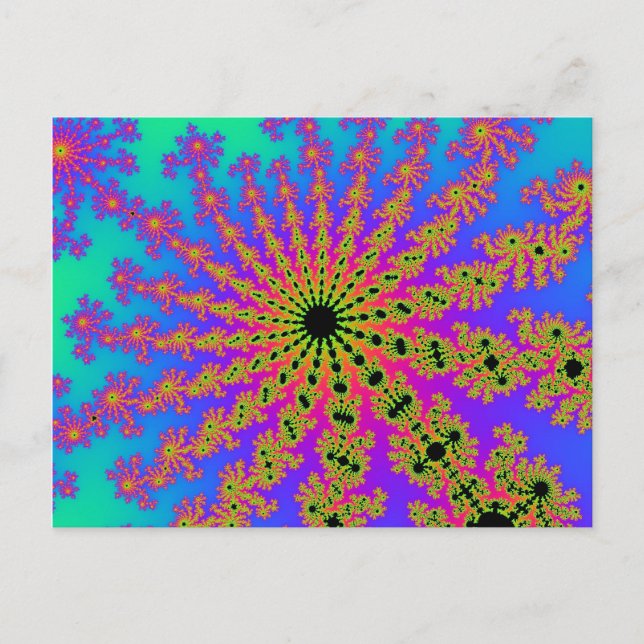 Teal and Pink Burst Postcard (Front)