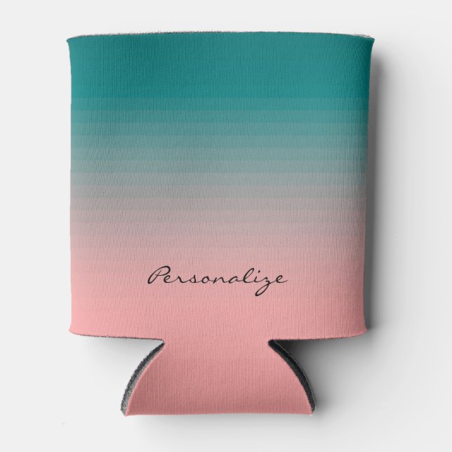 Teal and Pink Can Cooler (Front)