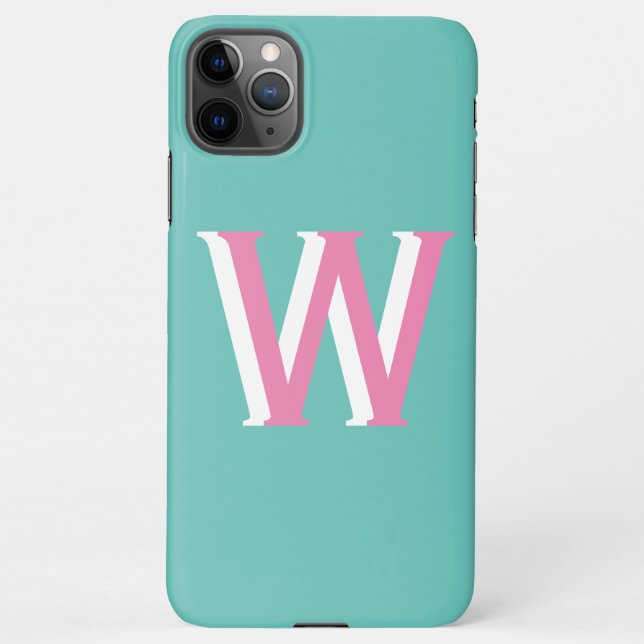 Teal and Pink Initial iPhone 11Pro Max Case (Back)