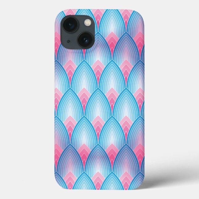 Teal And Pink Petal Pattern Case-Mate iPhone Case (Back)