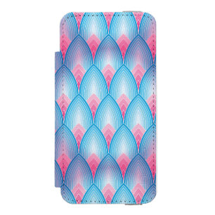 Teal And Pink Petal Pattern Incipio Watson™ iPhone 5 Wallet Case