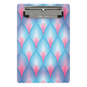 Teal And Pink Petal Pattern Mini Clipboard