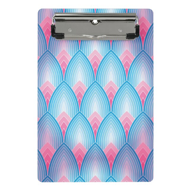 Teal And Pink Petal Pattern Mini Clipboard (Front)