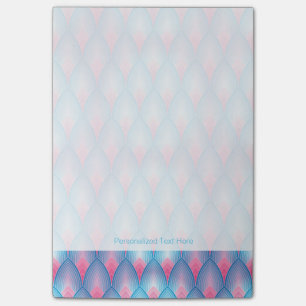 Teal And Pink Petal Pattern Post-it Notes
