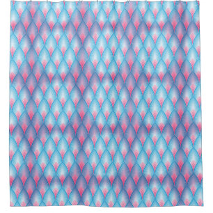 Teal And Pink Petal Pattern Shower Curtain