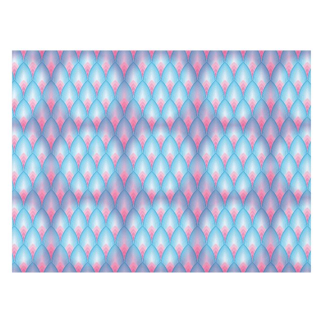 Teal And Pink Petal Pattern Tablecloth (Front (Horizontal))