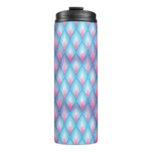 Teal And Pink Petal Pattern Thermal Tumbler