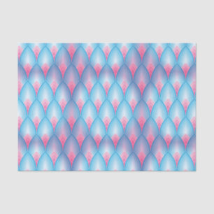 Teal And Pink Petal Pattern Tissue Paper