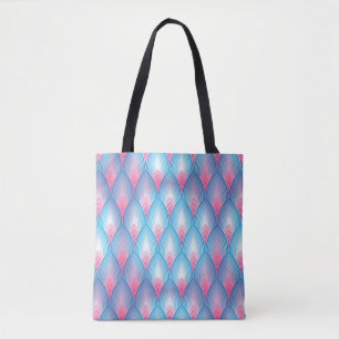 Teal And Pink Petal Pattern Tote Bag