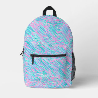 Teal and Pink scribbles Printed Backpack