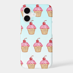 Teal and Pink Strawberry Cupcakes