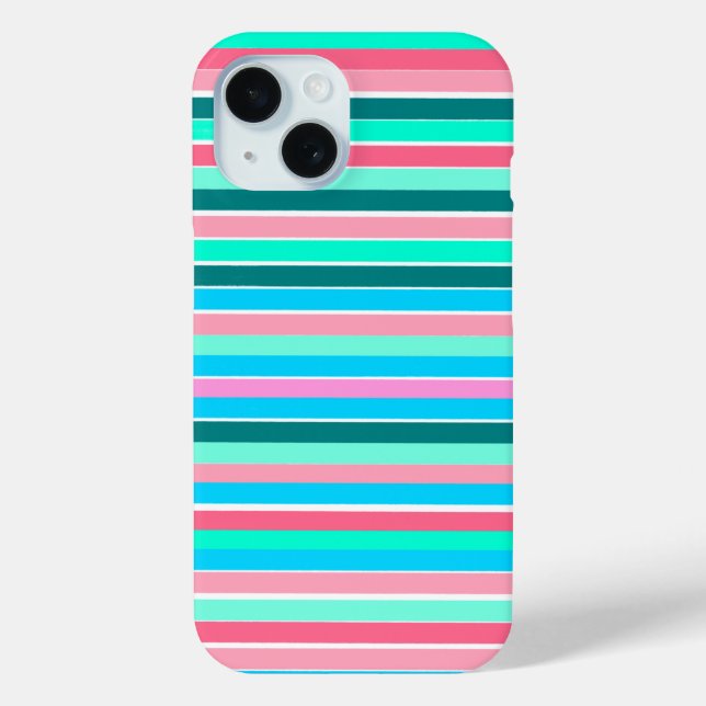 Teal and Pink Stripes  Case-Mate iPhone Case (Back)