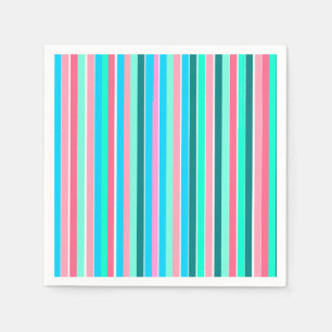 Teal and Pink Stripes Napkin