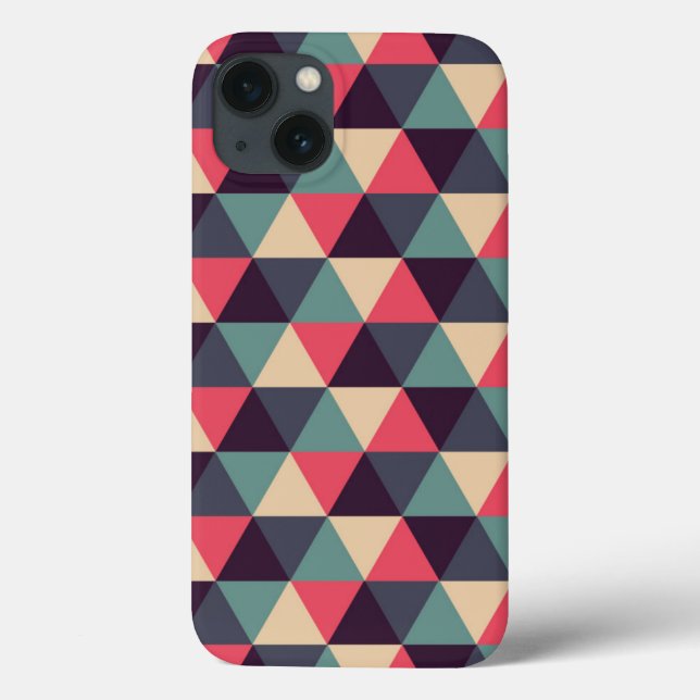 Teal And Pink Triangle Pattern Case-Mate iPhone Case (Back)