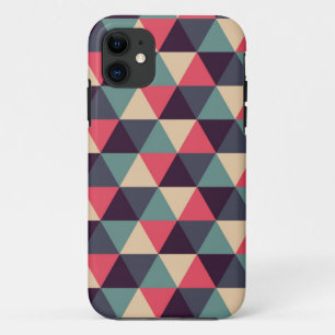 Teal And Pink Triangle Pattern iPhone 11 Case