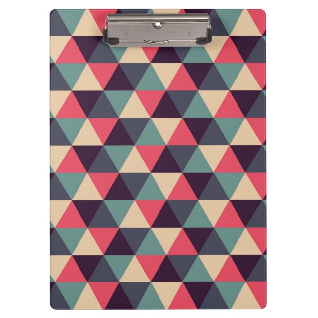Teal And Pink Triangle Pattern Clipboard (Front)