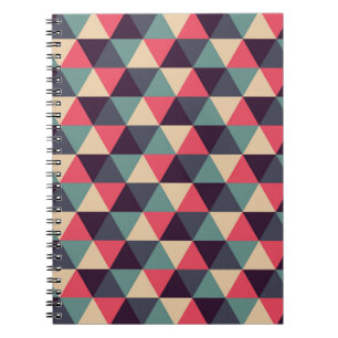 Teal And Pink Triangle Pattern Notebook