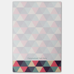 Teal And Pink Triangle Pattern Post-it Notes