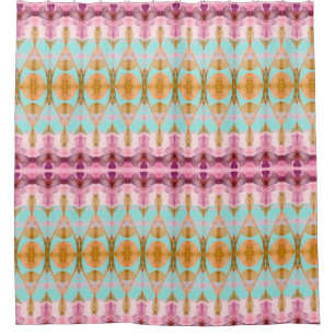 Teal And Pink Watercolour Shower Curtain