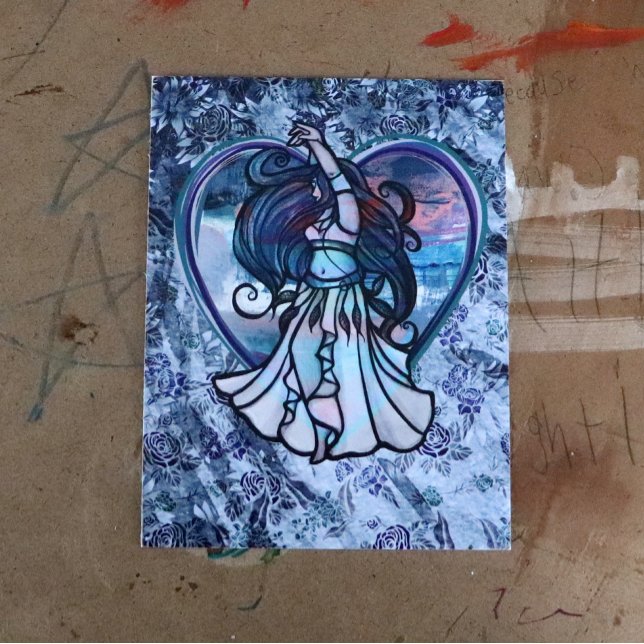 Teal and Purple Belly Dancer Love Heart            Postcard (Creator Uploaded)