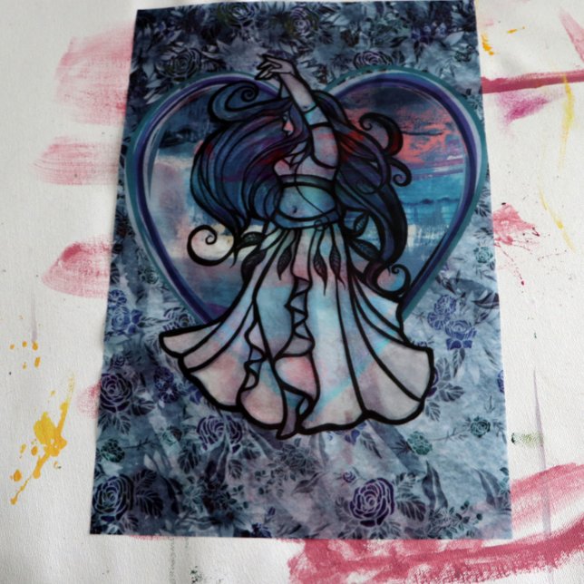 Teal and Purple Belly Dancer Love Heart            Tissue Paper (Creator Uploaded)