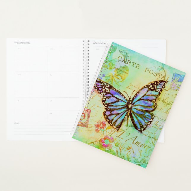 Teal and purple butterfly  planner (Display)