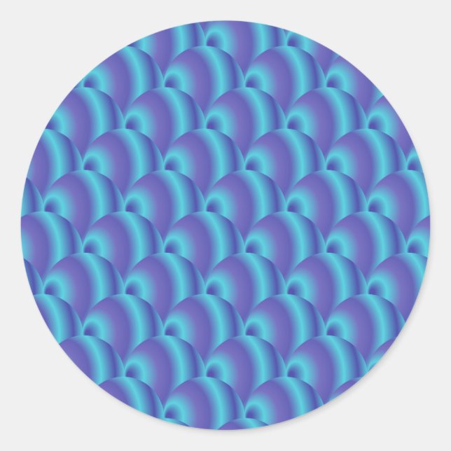 Teal and purple circle pattern, funny gift classic round sticker (Front)