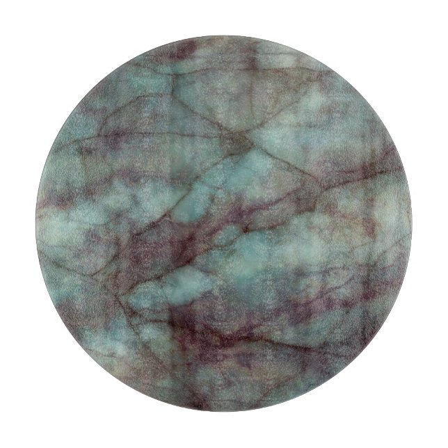 Teal and Purple Fluorite Marble Cutting Board (Front)