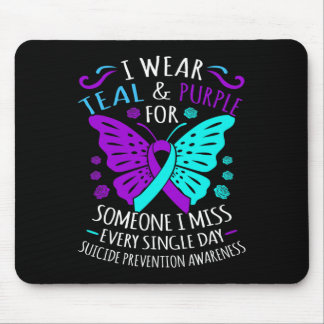 Teal And Purple Happy Suicide Awareness Support Gr Mouse Mat