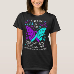 Teal And Purple Happy Suicide Awareness Support Gr T-Shirt