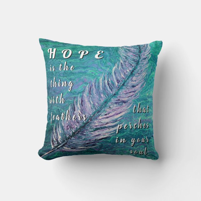Teal and Purple Hope Pillow for Ovarian Cancer (Front)