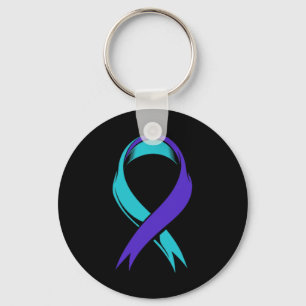 Teal And Purple Loss Of Husbynd Suicide Prevention Key Ring