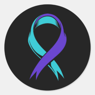 Teal And Purple Loss Of Nephew Suicide Prevention Classic Round Sticker