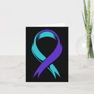 Teal And Purple Loss Of Sister Suicide Prevention Card