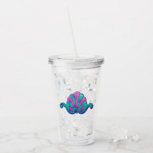 Teal and Purple Mermaid Treasure Ornament Acrylic Tumbler